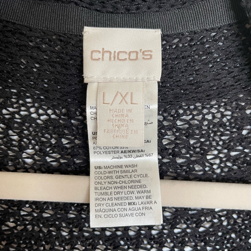 Chicos black loose knit wrap sweater - Picture 6 of 10